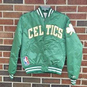 1990s Vintage Starters Celtics Satin Bomber Jacket